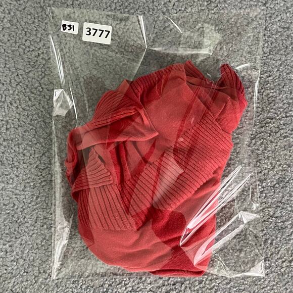 BCBG Maxazria Cardigan Wmns Sz M Long Sleeve Open Front Watermelon red Sheer - Picture 10 of 10